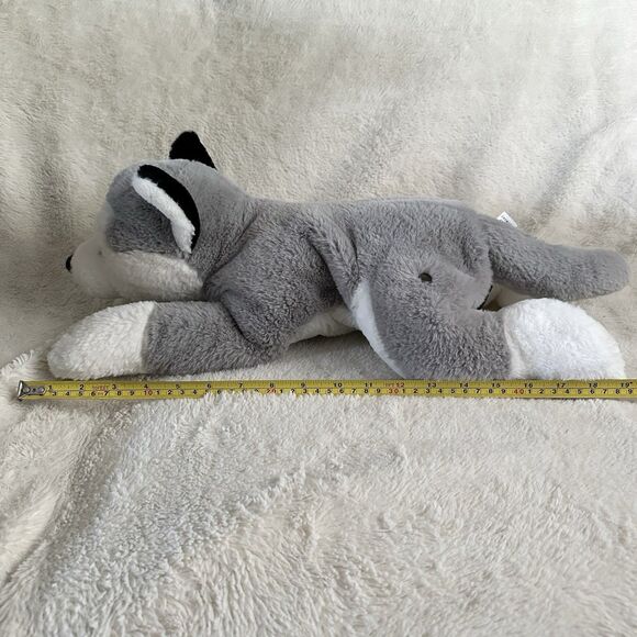 FAO Schwarz Laying Husky Grey White Dog 20” Floppy Stuffed Animal - Picture 7 of 7
